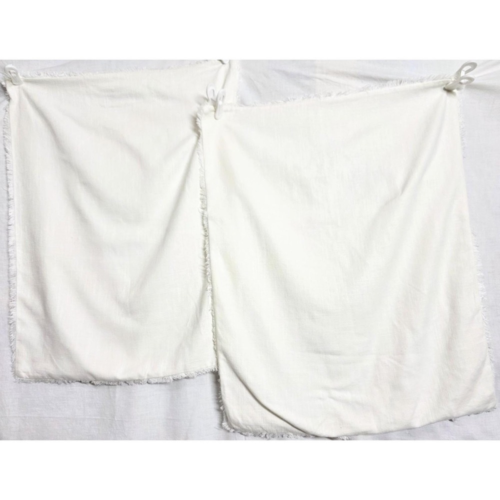 Casaluna Pillow Sham 26" x 21" Ivory Cream Rayon Linen Fringe Zip Closure